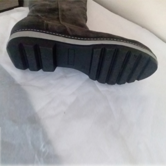 ELTEMPO WOMEN'S SUEDE WINTER  HIGH-KNEE GRAY-GREEN BOOTS SIZE 8 - Picture 7 of 8